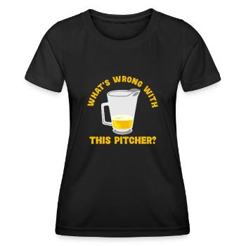 What's Wrong With This Pitcher? Humorous - Women's Functional T-Shirt - black - Front - AI Model Female 172 light (172cm)