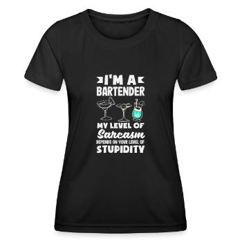 Funny Bartender Saying Bartender Gift - Women's Functional T-Shirt - black - Front - AI Model Female 172 light (172cm)