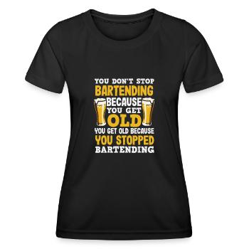 Lustiger Barkeeper Spruch Barkeeper Geschenk - Frauen Funktions-T-Shirt - Schwarz - Vorne - AI Model Female 172 light (172cm)