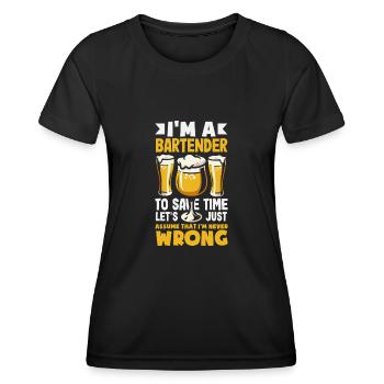Lustiger Barkeeper Spruch Barkeeper Geschenk - Frauen Funktions-T-Shirt - Schwarz - Vorne - AI Model Female 172 light (172cm)