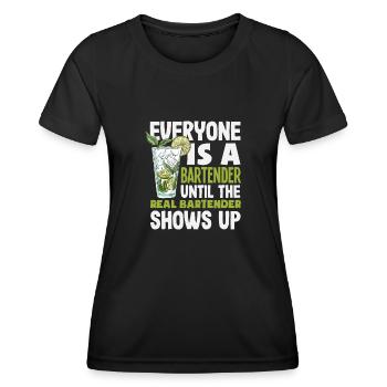 Funny Bartender Saying Bartender Gift - Women's Functional T-Shirt - black - Front - AI Model Female 172 light (172cm)