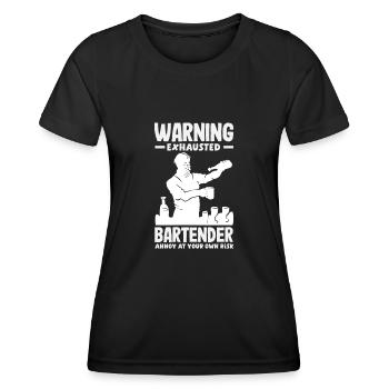 Funny Bartender Saying Bartender Gift - Women's Functional T-Shirt - black - Front - AI Model Female 172 light (172cm)