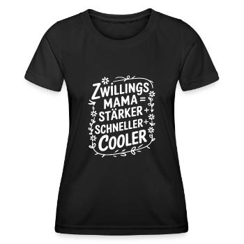 Zwillings Mutter Zwillingsmama Zwillinge Mama - Frauen Funktions-T-Shirt - Schwarz - Vorne - AI Model Female 172 light (172cm)