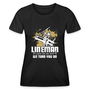 Lineman Turn You On - Women's Functional T-Shirt - black - Front - AI Model Female 172 light (172cm)