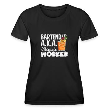 Lustiger Barkeeper Spruch Barkeeper Geschenk - Frauen Funktions-T-Shirt - Schwarz - Vorne - AI Model Female 172 light (172cm)