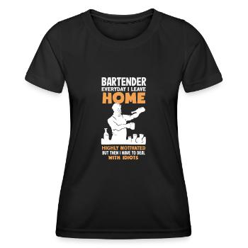 Lustiger Barkeeper Spruch Barkeeper Geschenk - Frauen Funktions-T-Shirt - Schwarz - Vorne - AI Model Female 172 light (172cm)