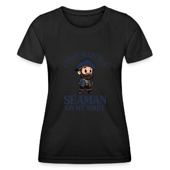 J'ai un petit marin sur ma chemise - T-shirt sport Femme - noir - Devant - AI Model Female 172 light (172cm)