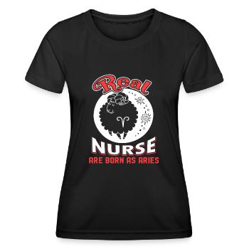 Aries Real Nurse Are Born As Aries - Women's Functional T-Shirt - black - Front - AI Model Female 172 light (172cm)