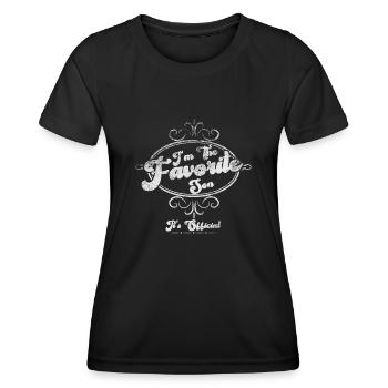 C'est officiel, je suis le fils préféré - T-shirt sport Femme - noir - Devant - AI Model Female 172 light (172cm)