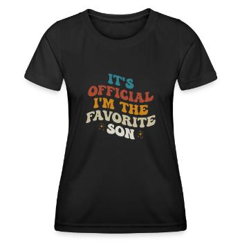 C'est officiel, je suis le fils préféré - T-shirt sport Femme - noir - Devant - AI Model Female 172 light (172cm)