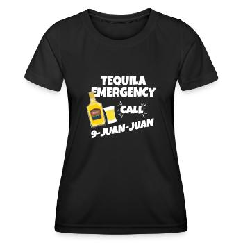 Appel d'urgence à la tequila 9-Juan-Juan Laugh Party Fun - T-shirt sport Femme - noir - Devant - AI Model Female 172 light (172cm)