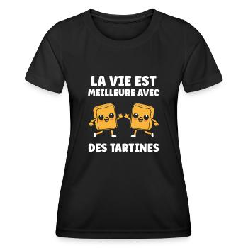 Tartine - T-shirt sport Femme - noir - Devant - AI Model Female 172 light (172cm)