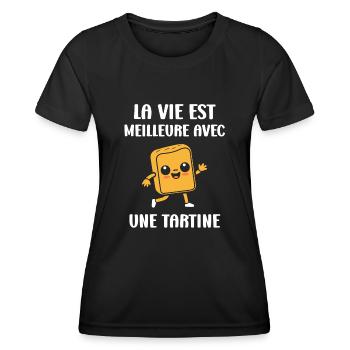 Tartine - T-shirt sport Femme - noir - Devant - AI Model Female 172 light (172cm)
