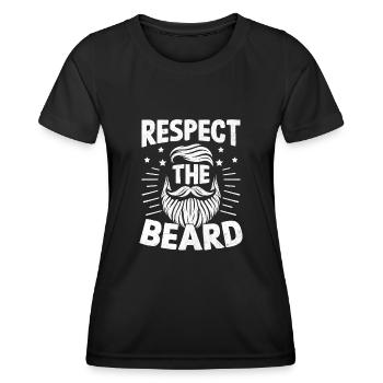 Respect The Beard Facial Hair Beards Man - Women's Functional T-Shirt - black - Front - AI Model Female 172 light (172cm)