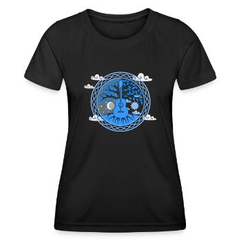 Yggdrasil Natur Musiker Baum des Lebens - Frauen Funktions-T-Shirt - Schwarz - Vorne - AI Model Female 172 light (172cm)