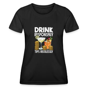 Lustiger Barkeeper Spruch Barkeeper Geschenk - Frauen Funktions-T-Shirt - Schwarz - Vorne - AI Model Female 172 light (172cm)
