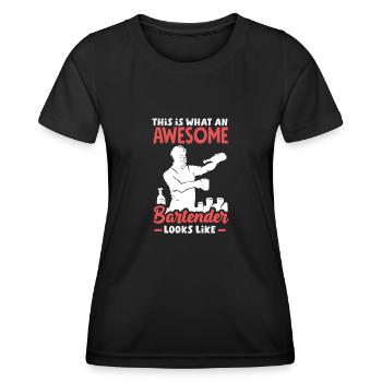 Funny Bartender Saying Bartender Gift - Women's Functional T-Shirt - black - Front - AI Model Female 172 light (172cm)