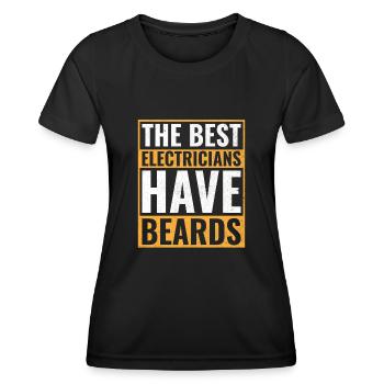 Die besten Elektriker haben Bärte Elektriker - Frauen Funktions-T-Shirt - Schwarz - Vorne - AI Model Female 172 light (172cm)