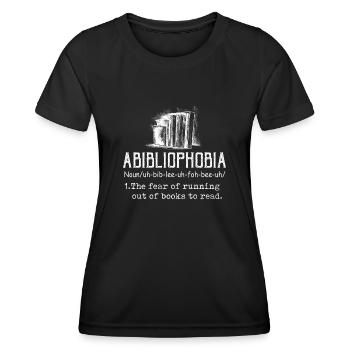 Abibliophobie Rat de bibliothèque Lecture de livres - T-shirt sport Femme - noir - Devant - AI Model Female 172 light (172cm)
