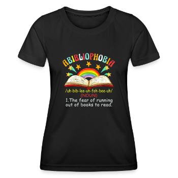 Abibliophobie Rat de bibliothèque Lecture de livres - T-shirt sport Femme - noir - Devant - AI Model Female 172 light (172cm)