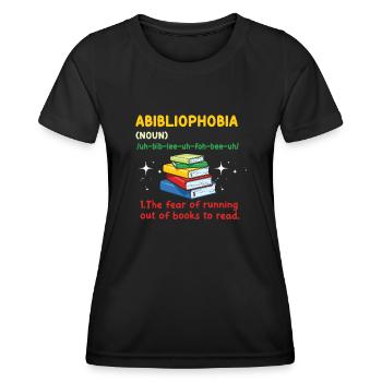 Abibliophobie Rat de bibliothèque Lecture de livres - T-shirt sport Femme - noir - Devant - AI Model Female 172 light (172cm)