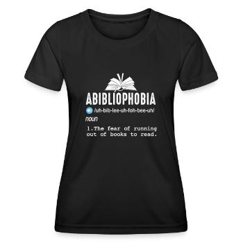 Abibliophobie Rat de bibliothèque Lecture de livres - T-shirt sport Femme - noir - Devant - AI Model Female 172 light (172cm)