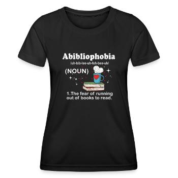 Abibliophobie Rat de bibliothèque Lecture de livres - T-shirt sport Femme - noir - Devant - AI Model Female 172 light (172cm)