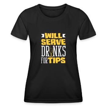 Funny Bartender Saying Bartender Gift - Women's Functional T-Shirt - black - Front - AI Model Female 172 light (172cm)