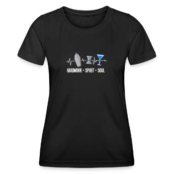 Barman drôle disant cadeau de barman - T-shirt sport Femme - noir - Devant - AI Model Female 172 light (172cm)