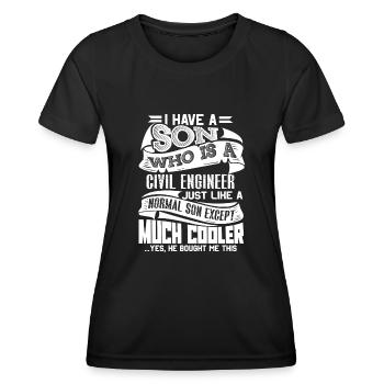 Civil Engineer My Son Is A Civil Engineer - Women's Functional T-Shirt - black - Front - AI Model Female 172 light (172cm)