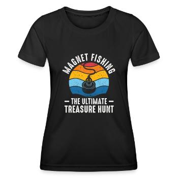 Neodymium Magnet Fishing Magnetic Fisher - Women's Functional T-Shirt - black - Front - AI Model Female 172 light (172cm)