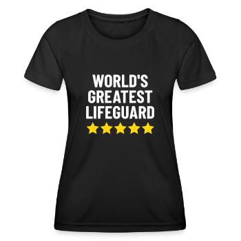 Der Größte Rettungsschwimmer der Welt Belly Flop Patrol Strand - Frauen Funktions-T-Shirt - Schwarz - Vorne - AI Model Female 172 light (172cm)