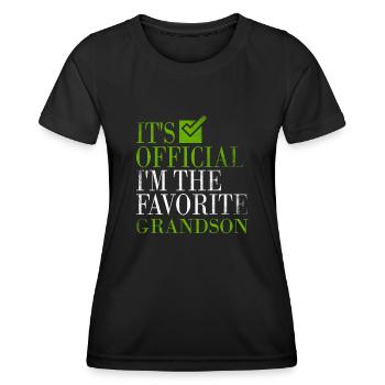 C'est officiel, je suis le petit-fils préféré - T-shirt sport Femme - noir - Devant - AI Model Female 172 light (172cm)