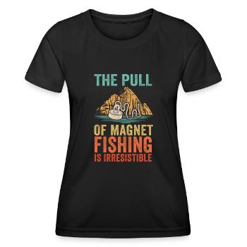 Neodymium Magnet Fishing Magnetic Fisher - Women's Functional T-Shirt - black - Front - AI Model Female 172 light (172cm)