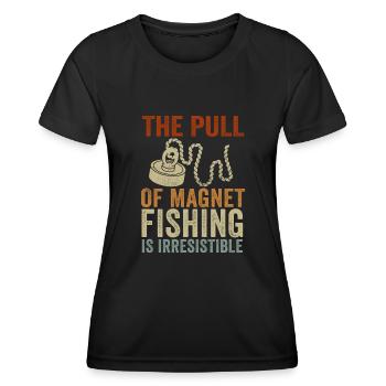 Neodymium Magnet Fishing Magnetic Fisher - Women's Functional T-Shirt - black - Front - AI Model Female 172 light (172cm)