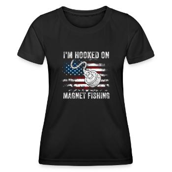 Neodymium Magnet Fishing Magnetic Fisher - Women's Functional T-Shirt - black - Front - AI Model Female 172 light (172cm)