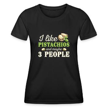 J’aime les pistaches et peut-être 3 personnes - T-shirt sport Femme - noir - Devant - AI Model Female 172 light (172cm)
