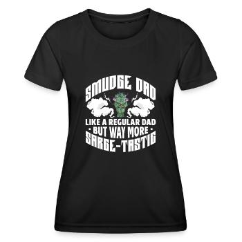 Smudge Dad Like A Regular Dad But Way More - Frauen Funktions-T-Shirt - Schwarz - Vorne - AI Model Female 172 light (172cm)