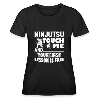 Ninjutsu First Ninjutsu Lesson Is Free - Women's Functional T-Shirt - black - Front - AI Model Female 172 light (172cm)