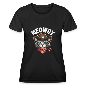 Meowdy Cat Cowboy Country Music Song Lover Country - Women's Functional T-Shirt - black - Front - AI Model Female 172 light (172cm)
