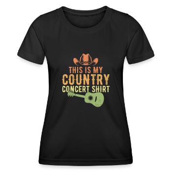 This Is My Country Concert Music Song Lover - Women's Functional T-Shirt - black - Front - AI Model Female 172 light (172cm)