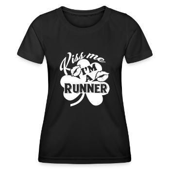 St Patrick's Day Kiss Me I am A Runner - Women's Functional T-Shirt - black - Front - AI Model Female 172 light (172cm)