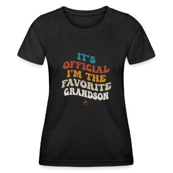 Es ist offiziell: Ich bin der Lieblingsenkel - Frauen Funktions-T-Shirt - Schwarz - Vorne - AI Model Female 172 light (172cm)