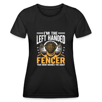 Je suis l’escrimeur gaucher que ta mère t’a prévenu - T-shirt sport Femme - noir - Devant - AI Model Female 172 light (172cm)
