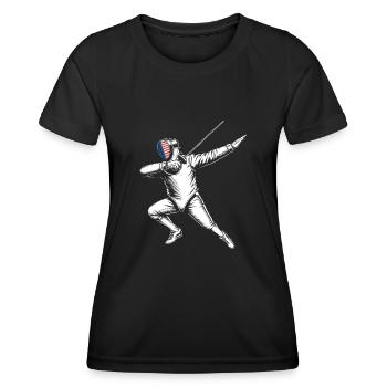 Dubbing Fechter Fechter Degen Degen Fechter Athlet - Frauen Funktions-T-Shirt - Schwarz - Vorne - AI Model Female 172 light (172cm)