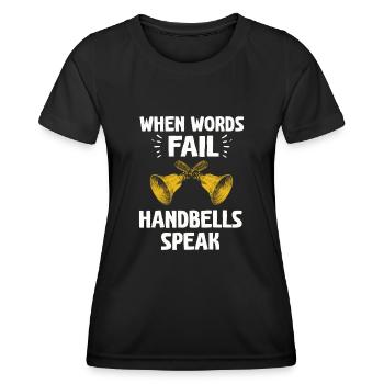 Chorale Instrument de musique Cloche à main Chorale - T-shirt sport Femme - noir - Devant - AI Model Female 172 light (172cm)
