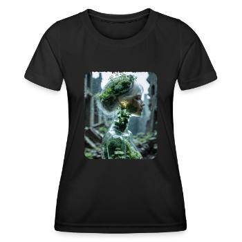 Glass figure of a woman with an ecosystem - Women's Functional T-Shirt - black - Front - AI Model Female 172 light (172cm)