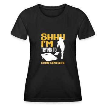 Cadeau amusant de joueur de cornhole - T-shirt sport Femme - noir - Devant - AI Model Female 172 light (172cm)