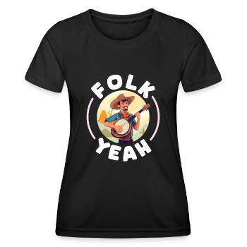 Folk Musique folklorique américaine Joueur de banjo - T-shirt sport Femme - noir - Devant - AI Model Female 172 light (172cm)