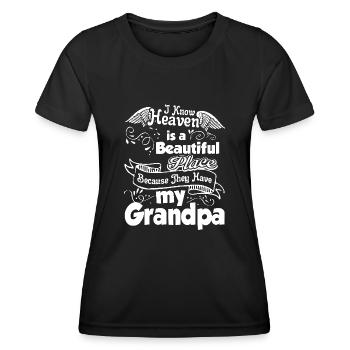 Father's Day Grandpa In Heaven - Women's Functional T-Shirt - black - Front - AI Model Female 172 light (172cm)